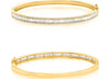 1.87CT DIAMOND 14KT YELLOW GOLD ROUND & BAGUETTE SEMI ETERNITY BANGLE BRACELET