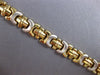 ESTATE 14KT WHITE & YELLOW GOLD 3D CLASSIC LINK MATTE & SHINY FUN BRACELET