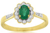 .65CT DIAMOND & AAA EMERALD 14KT 2 TONE GOLD OVAL & ROUND FRIENDSHIP LOVE RING