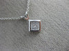 ESTATE .20CT DIAMOND 14K WHITE GOLD 3D CLASSIC INVISIBLE SQUARE FLOATING PENDANT
