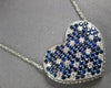 LARGE 3.0CT DIAMOND & AAA SAPPHIRE 14K WHITE GOLD 3D HEART LOVE FLOATING PENDANT