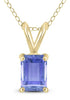 .30CT AAA TANZANITE 14KT YELLOW GOLD PRINCESS SQUARE SOLITAIRE FLOATING PENDANT