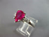 LARGE 2.72CT DIAMOND & AAA RUBY 18K WHITE GOLD PEAR SHAPE LUCIDA ENGAGEMENT RING