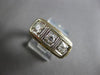 ANTIQUE LARGE .60CT OLD MINE DIAMOND 14KT 2 TONE GOLD 3 STONE UNISEX RING #28055