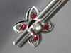 2.38CT DIAMOND & AAA RUBY 14KT WHITE GOLD OVAL & ROUND MULTI LEAF STUD EARRINGS