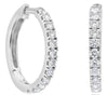 ESTATE .46CT DIAMOND 3D CLASSIC ROUND 4 PRONG HUGGIE HOOP HANGING EARRINGS