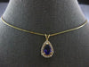 1.52CT DIAMOND & AAA AMETHYST 14KT YELLOW GOLD PEAR SHAPE & ROUND HALO PENDANT