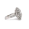 LARGE 2.07CT DIAMOND 18KT WHITE GOLD ROUND & BAGUETTE INVISIBLE FLOWER FUN RING