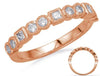 .36CT DIAMOND 14KT ROSE GOLD ROUND & PRINCESS BEZEL FILIGREE SEMI ETERNITY RING