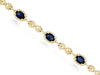 7.20CT DIAMOND & AAA SAPPHIRE 14K YELLOW GOLD OVAL HALO INFINITY TENNIS BRACELET