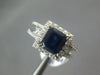ESTATE 1.98CT DIAMOND & AAA SAPPHIRE 18KT WHITE GOLD SQUARE HALO ENGAGEMENT RING
