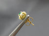 ESTATE 1.01CT DIAMOND & AAA EMERALD 14KT YELLOW GOLD FLOWER STUD EARRINGS #27586