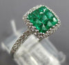 .84CT DIAMOND & AAA EMERALD 18KT WHITE GOLD 3D ROUND & PRINCESS SQUARE FUN RING