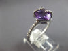 .36CT DIAMOND & AAA AMETHYST 14KT WHITE GOLD 3D CUSHION & ROUND CRISS CROSS RING
