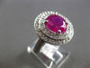 EXTRA LARGE 5.5CT DIAMOND & AAA RUBY 14KT WHITE GOLD DOUBLE HALO ENGAGEMENT RING
