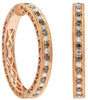 ESTATE 1.38CT WHITE & CHOCOLATE FANCY DIAMOND 18KT ROSE GOLD 3D HANGING EARRINGS