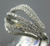 ESTATE LARGE 1.62CT DIAMOND 14KT WHITE GOLD CLASSIC MULTI ROW V SHAPE FUN RING