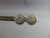 ESTATE .51CT DIAMOND 14KT WHITE GOLD 3D CLASSIC CLUSTER FLOWER STUD EARRINGS