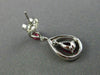 ESTATE 1.50CT DIAMOND & AAA RUBY 14KT WHITE GOLD TEAR DROP PEAR HANGING EARRINGS