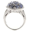 LARGE 4.66CT DIAMOND & AAA SAPPHIRE 18K WHITE GOLD CLUSTER MARQUISE & ROUND RING