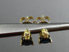 ESTATE 1.68CT DIAMOND & SAPPHIRE 14K YELLOW GOLD PEAR SHAPE STUD EARRINGS #25457