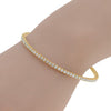 ESTATE 3.80CT DIAMOND 18KT YELLOW GOLD 3D CLASSIC ROUND CUFF TENNIS BRACELET