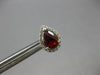 2.41CT DIAMOND & AAA GARNET 14K WHITE GOLD PEAR SHAPE & ROUND HALO STUD EARRINGS