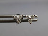.20CT DIAMOND 14K WHITE GOLD 3D 3 STONE FLOWER TRIANGULAR TRILLION STUD EARRINGS