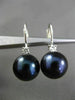 ESTATE LARGE .10CT DIAMOND & AAA PEARL 14K WHITE GOLD 3D HANGING EARRINGS #22639