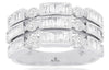 WIDE 1.0CT DIAMOND 14KT WHITE GOLD CHANNEL BEZEL 3 ROW WEDDING ANNIVERSARY RING