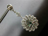 ESTATE EXTRA LARGE 7.34CT DIAMOND & AAA EMERALD 18KT WHITE GOLD HANGING EARRINGS