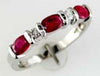 1.10CT DIAMOND & AAA RUBY 14KT WHITE GOLD OVAL & ROUND 5 STONE CHANNEL LOVE RING