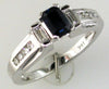 .97CT DIAMOND & AAA SAPPHIRE 14KT WHITE GOLD EMERALD CUT & ROUND ENGAGEMENT RING
