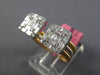 1.83CT DIAMOND 18KT TRI COLOR GOLD 3D ROUND & BAGUETTE CLUSTER FLEXIBLE FUN RING
