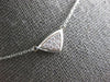 ESTATE .11CT DIAMOND 14KT WHITE GOLD 3D PAVE TRIANGULAR BY THE YARD FUN NECKLACE
