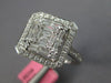 LARGE .92CT DIAMOND 18K WHITE GOLD ROUND & BAGUETTE CLUSTER SQUARE OCTAGON RING