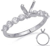.58CT DIAMOND 14KT WHITE GOLD 4 PRONG SEMI ETERNITY SEMI MOUNT ENAGAGEMENT RING