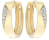ESTATE .08CT DIAMOND 14KT YELLOW GOLD 3D TRIANGULAR FUN HOOP HANGING EARRINGS
