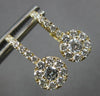 ESTATE .82CT DIAMOND 14K YELLOW GOLD SOLITAIRE HALO LEVERBACK HANGING EARRINGS
