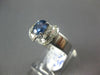 ESTATE 1.64CT DIAMOND & AAA SAPPHIRE 14K WHITE GOLD OVAL & ROUND FRIENDSHIP RING