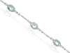 3.90CT DIAMOND & AAA AQUAMARINE 14KT WHITE GOLD 3D OVAL & ROUND TENNIS BRACELET