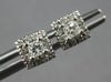 ESTATE .31CT DIAMOND 14KT WHITE GOLD PRINCESS & ROUND SQUARE HALO STUD EARRINGS