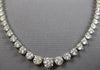 ESTATE LARGE 12.46CT DIAMOND 14KT WHITE GOLD 3 PRONG GRADUATING TENNIS NECKLACE