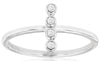 ESTATE .06CT DIAMOND 14KT WHITE GOLD 3D FOUR STONE ROUND BEZEL ETOILE LOVE RING