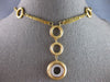LARGE .15CT DIAMOND 14KT 2 TONE GOLD MULTI CIRCULAR BY THE YARD LARIAT NECKLACE