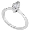 .27CT DIAMOND 18KT WHITE GOLD MARQUISE & ROUND CLASSIC SOLITAIRE ENGAGEMENT RING