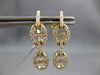 ESTATE .68CT DIAMOND 18KT YELLOW GOLD 3D DOUBLE LOVE KNOT FUN HANGING EARRINGS