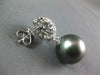 LARGE .30CT DIAMOND & AAA TAHITIAN PEARL 18KT WHITE GOLD DOME HANGING EARRINGS