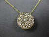 1.11CT DIAMOND 14KT YELLOW GOLD 3D CLASSIC PAVE CIRCULAR LOVE FLOATING PENDANT
