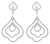ESTATE .85CT DIAMOND 14KT WHITE GOLD MULTI TEAR DROP CHANDELIER HANGING EARRINGS